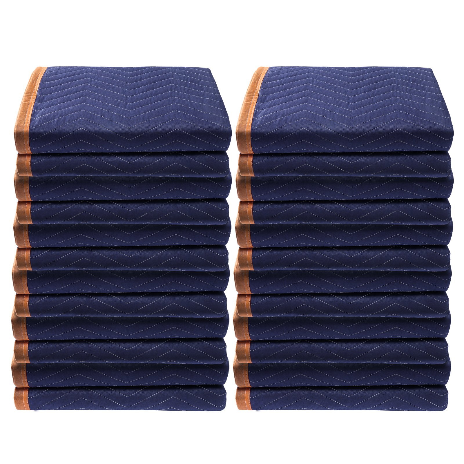 Moving Blankets, 203.2 X 182.9 Cm, 15.9 Kg/dz Weight, 12 Packs, Professional Non-Woven Recycled Cotton Packing Blanket, Heavy Duty Mover Pads For Protecting Furniture