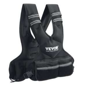 Adjustable Weighted Vest, 11-20lb Weight Vest With 6 Ironsand Weights And Reflective Stripe, Body Weight Vest Exercise Set For Men Women, Workout Equipment For Strength Training Running Jogging