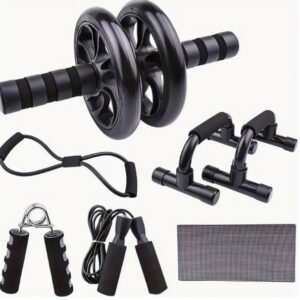 7pcs Strength Training Set Webbing, 2 Push Up Tools, Grip Reinforcement, Type 8 Tension Rope, Jump Rope, And Kneeling Pad