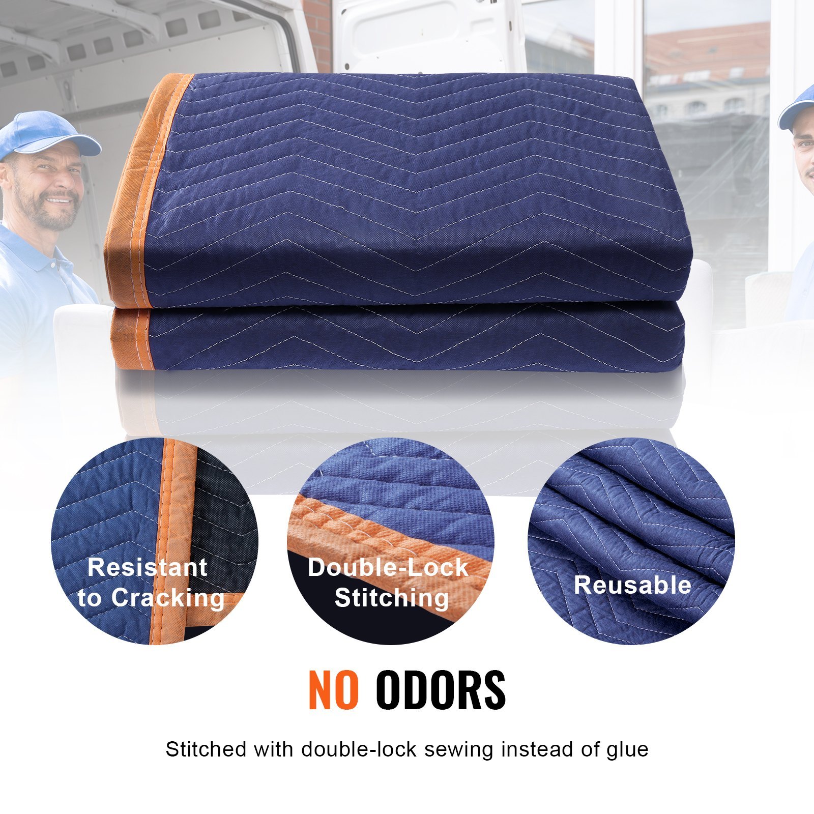 Moving Blankets, 203.2 X 182.9 Cm, 15.9 Kg/dz Weight, 12 Packs, Professional Non-Woven Recycled Cotton Packing Blanket, Heavy Duty Mover Pads For Protecting Furniture - Image 5