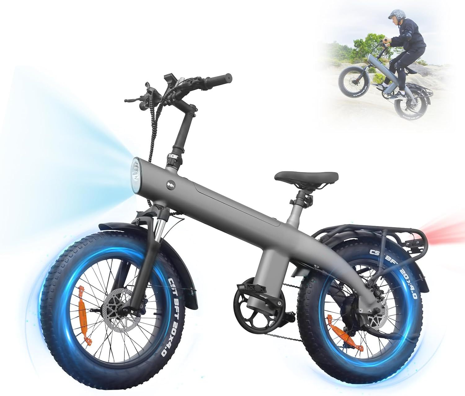 HX Q3 Electric Dirt Bike For Adults,2000W Powerful Motor E Bikes 7-Speed Disc Brake,31 MPH&60 Miles Range,20x4 Fat Tire,48V 20Ah Removable Battery,Front Suspension E Bike,LCD Display