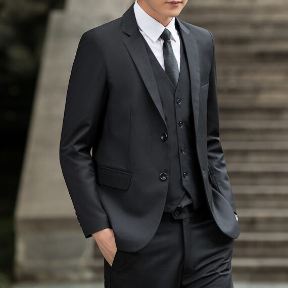 Korean-style Casual Blazer Suit Jacket Three-piece Set