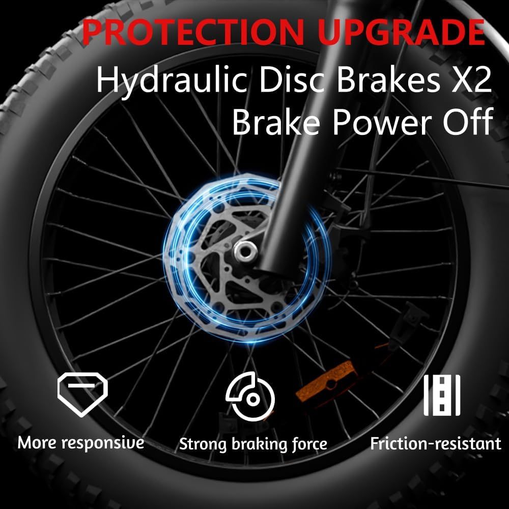 HX Q3 Electric Dirt Bike For Adults,2000W Powerful Motor E Bikes 7-Speed Disc Brake,31 MPH&60 Miles Range,20x4 Fat Tire,48V 20Ah Removable Battery,Front Suspension E Bike,LCD Display - Image 2